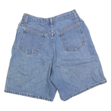 Womens Blue Denim Casual Shorts Plain Cotton Blend Relaxed Fit S W26 Pocketed