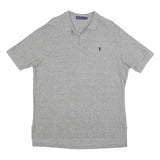 POLO RALPH LAUREN Mens Grey Short Sleeve Plain XL Classic Cotton Blend Polo