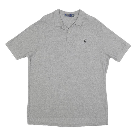 POLO RALPH LAUREN Mens Grey Short Sleeve Plain XL Classic Cotton Blend Polo