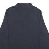 DKNY Mens Black Long Sleeve Plain Polo Shirt 2XL Cotton Blend Classic Fit