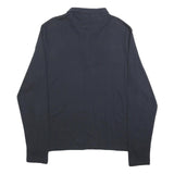 DKNY Mens Black Long Sleeve Plain Polo Shirt 2XL Cotton Blend Classic Fit