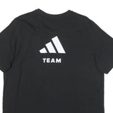 ADIDAS Mens Black Team Graphic T-Shirt L Short Sleeve Crew Neck Sports Casual