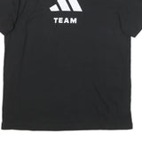 ADIDAS Mens Black Team Graphic T-Shirt L Short Sleeve Crew Neck Sports Casual