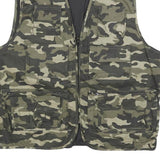 Mens Green Camouflage Cotton Blend Utility Jacket M Zip Front Casual Outdoor