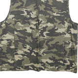 Mens Green Camouflage Cotton Blend Utility Jacket M Zip Front Casual Outdoor