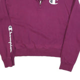 CHAMPION Womens Red 1/4 Zip XL Sweatshirt Logo Pullover Sports Casual