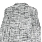 DKNY Womens Black & White Tweed Jacket XS Polyester Blend Button Closure