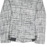DKNY Womens Black & White Tweed Jacket XS Polyester Blend Button Closure
