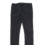 CARHARTT Mens Slim Skinny Black Denim Cotton Jeans W30 L32 Button Closure