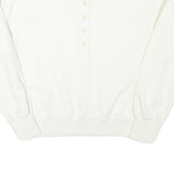 LEE Womens White Henley Neck XS Cotton Blend Sweatshirt Long Sleeve Pullover