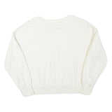 LEE Womens White Henley Neck XS Cotton Blend Sweatshirt Long Sleeve Pullover