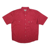 UNDERGROUND Mens Red Plain Cotton Blend Shirt XL Short Sleeve Button Shirt