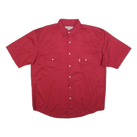 UNDERGROUND Mens Red Plain Cotton Blend Shirt XL Short Sleeve Button Shirt
