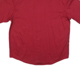 UNDERGROUND Mens Red Plain Cotton Blend Shirt XL Short Sleeve Button Shirt