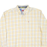 WRANGLER Mens Yellow & White Check Shirt 2XL Button Down Cotton Blend Casual