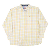 WRANGLER Mens Yellow & White Check Shirt 2XL Button Down Cotton Blend Casual