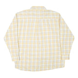 WRANGLER Mens Yellow & White Check Shirt 2XL Button Down Cotton Blend Casual