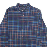 CHAPS Mens Blue Green Check Shirt L Cotton Button Down Long Sleeve Casual