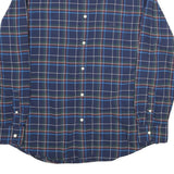CHAPS Mens Blue Green Check Shirt L Cotton Button Down Long Sleeve Casual