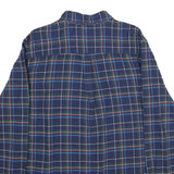 CHAPS Mens Blue Green Check Shirt L Cotton Button Down Long Sleeve Casual