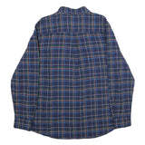 CHAPS Mens Blue Green Check Shirt L Cotton Button Down Long Sleeve Casual