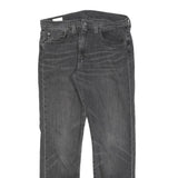 LEVI'S 502 Mens Slim Grey Denim Raw W30 L32 Zip Jeans Distressed Hem