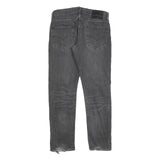 LEVI'S 502 Mens Slim Grey Denim Raw W30 L32 Zip Jeans Distressed Hem