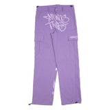 Lilac Womens Relaxed Cargo Trousers W32 L32 Zip Polyester Blend Casual