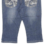 MISS CHIC Womens Denim Blue Cotton Blend Casual Shorts M W30 Stud Embellished