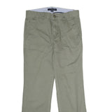 TOMMY HILFIGER Mens Cotton Green Regular Straight Trousers W32 L29 Casual Wear