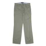 TOMMY HILFIGER Mens Cotton Green Regular Straight Trousers W32 L29 Casual Wear