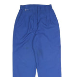 Womens Relaxed Fit Blue Cotton Blend Trousers W24 L25 Elastic Waist Zip Closure