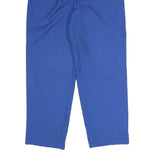 Womens Relaxed Fit Blue Cotton Blend Trousers W24 L25 Elastic Waist Zip Closure