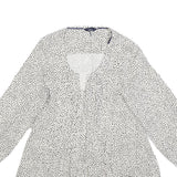 JOULES Womens White & Black Printed Blouse Long Sleeve Round Neck UK 6 Casual