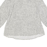 JOULES Womens White & Black Printed Blouse Long Sleeve Round Neck UK 6 Casual