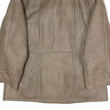 Mens Beige Faux Shearling Button Jacket XL Classic Outerwear Warm Winter Coat