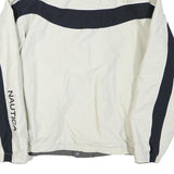 NAUTICA Mens White & Navy Lightweight Zip Jacket L Polyester Blend Plain