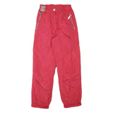 AGGRESSION Lined Womens Relaxed Red Polyester Blend Casual Trousers W24 L28 Zip