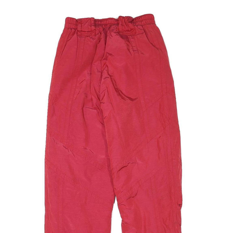 AGGRESSION Lined Womens Relaxed Red Polyester Blend Casual Trousers W24 L28 Zip
