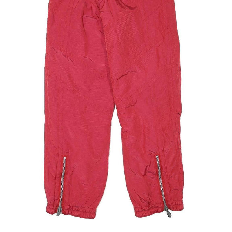 AGGRESSION Lined Womens Relaxed Red Polyester Blend Casual Trousers W24 L28 Zip