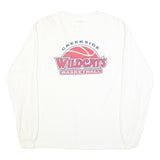 GILDAN Mens White Creekside Wildcats Basketball Long Sleeve Crew Neck Cotton