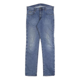 EMPORIO ARMANI Mens Slim Blue Denim Jeans Cotton Blend Zip W30 L30 Classic Style