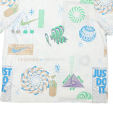 NIKE Mens White Cotton Blend Graphic T-Shirt 2XL Short Sleeve Crew Neck