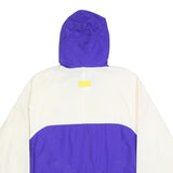 WOOLRICH Mens Purple & White Hooded Nylon Jacket M Windbreaker Zip Casual