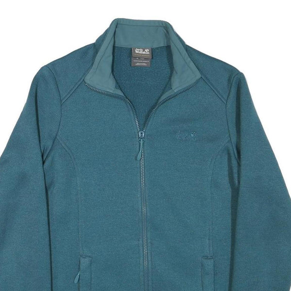 JACK WOLFSKIN Womens Blue Jacket M Polyester Blend Zip Outdoor Casual Fleece