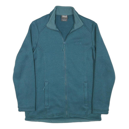 JACK WOLFSKIN Womens Blue Jacket M Polyester Blend Zip Outdoor Casual Fleece