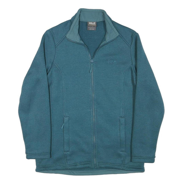 JACK WOLFSKIN Womens Blue Jacket M Polyester Blend Zip Outdoor Casual Fleece