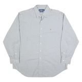 RALPH LAUREN Mens Blue Plain Shirt XL Classic Fit Button-Down Collar Cotton