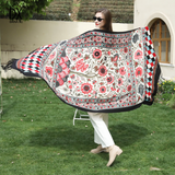 Anyyou 100% Pure Merino Wool Mix Color Poncho for Women Winter Large Scarf Pashmina Shawl Bandana Neck Wrap