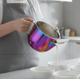 Anygleam Rainbow Stainless Steel Separator Pot 1000ML – Golden Oil Filter Bowl for Soup, Gravy, Water & Fat Removal Kitchen Tool
